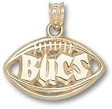 Tampa Bay Buccaneers Solid 10K Gold ''BUCS'' Pierced Football Pendant