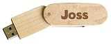 Engraved Wooden USB Flash Drive 8 GB with chain - Engraved name Joss