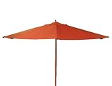 H.G.IMPORT 392290 Marktschirm Teakoptik/terracotta, 350cm, Holzgestell Holzoptik, Polyesterbezug terracotta