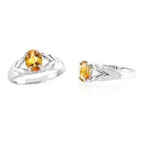 Oval shape Citrine Ring Sterling Silver
