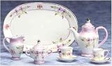10 Piece Mini Miniature Painted Floral Tea Cup Pot Set
