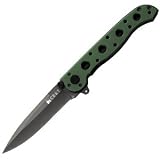 Columbia River Knife And Tool M16-01KE EDC (Every Day Carry) Aluminum Green Handled Folding Knife with 3-inch Drop Point Edge Blade, 7.125-inch Total Length Knife.