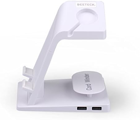 Deeteck Charging Dork for Apple Watch Stand and Iphone Stand-fits Iphone 5 / 5s / 5c / 6 / 6 Plus Both 42mm &amp; 38mm Sizes of 2015 Watch Models and Ipad Mini (White) (White)