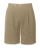 Cutter & Buck Big Mens Pleated Gabardine Microfiber Shorts (Big & Tall and Regular Sizes)