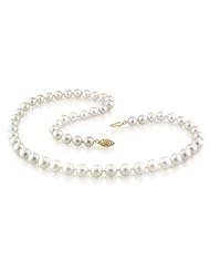 14k Yellow gold 6-6.5 MM Akoya Cultured Pearl Strand, 18"