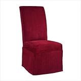 Classic Seating Garnet Red Chenille Skirted Slipcovered Side Chair