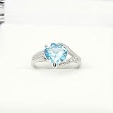 1.7ct Genuine Natural Blue Topaz Gemstone and Diamond 10k White Gold Ring