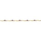 14K Gold .9cttw Diamond & Ruby Bracelet Jewelry 7"
