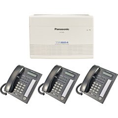 Panasonic KX-TA824 System plus (3) KX-T7731 Black Telephones