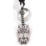Buy Fire GUITAR Rock and Roll Music Silver Tone PEWTER PENDANT