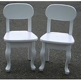 Pair Queen Anne Chairs-White