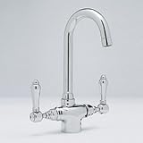 Rohl Country Kitchen C-Spout Bar Faucet with Metal Lever Handles