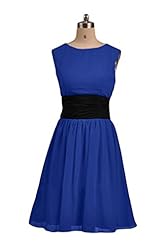 Chiffon 2014 Round Neck Short Bridesmaid Dress 