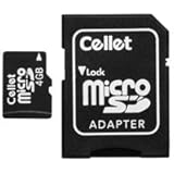 Cellet 4GB micro SD Memory Card with SD Adapter