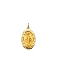 23.00x16.00 mm Miraculous Medal in 14K Yellow Gold