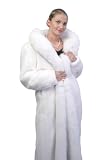 White Mink Full Length Coat - White Fox Trimmed