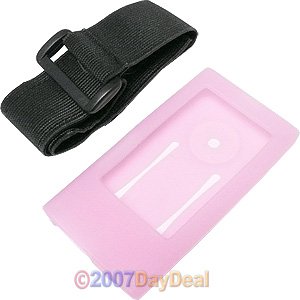 Clear Pink Silicone Skin Cover w/ Armband for Samsung P2 / YP-P2