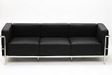 LC3 Sofa in Black Leather/ Leather Match