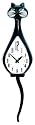 Simone Animated Cat Clock - Black