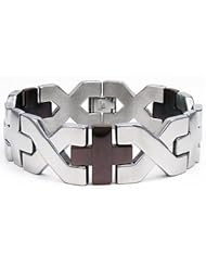 Stainless Steel Link Bracelet 08.00 Inch Chocolate Immerse lating B740