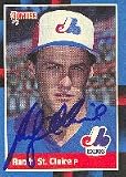 Randy St. Clair, Montreal Expos, 1988 Donruss Autographed Card