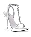 Women's Silver Gemstone Key High Heel Shoes - Size 9
