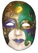 Masks, Paper Mache Female Gold & Green