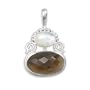 .925 Silver, Rainbow Moonstone & Smoky Quartz Pendant