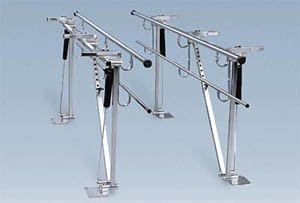 Single Person Adjustable Height & Width, Counterbalanced, Floor Mounted Parallel Bars 20' Handrails