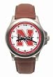 Nebraska Cornhuskers Mens Rookie League Leather Strap Watch