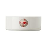 Dog Cat Food Water Bowl I Love Baseball