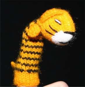 Childrens Toyshop  Toys : Finger Puppet Educational Toy Hand Knit Soft Wool FP_TIGER