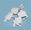 Sterling Silver Boy and Girl Pendant - 25mm Height