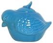 Stoneware Pottery Marine Blue Bird Sugar Bowl 3" x 3.75", 8oz Set of 2