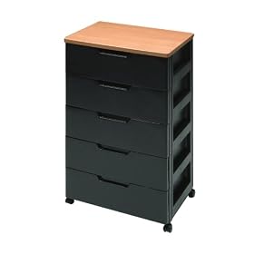 Iris HHG-555 Premier Collection 5-Drawer Storage Chest, Black and Cherry