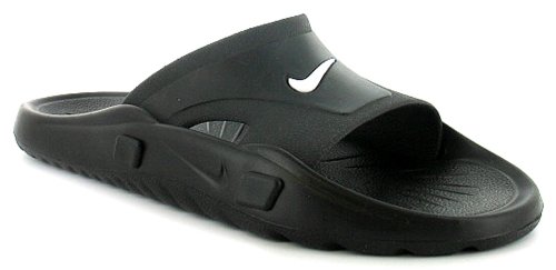 New Mens/Gents Black Nike Slip On Rubber Strap Sandals. - Black/White - UK 9