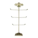 Vintage Style Crown Earring Holder / Jewelry Stand Organizer Bejeweled Green 16H