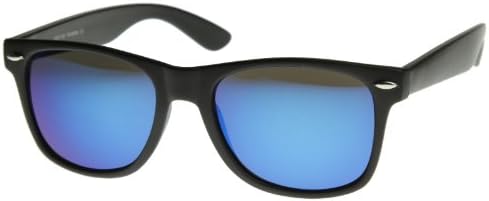 Flat Matte Reflective Revo Color Lens Large Wayfarers Style Sunglasses - UV400
