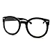 MODA Black Oversized Round Thick Horn Rim Clear Lens Fashion Eye Glasses Frame