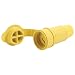 Woodhead 27W07 Watertite Wet Location Locking Blade Connector, 2 Wires, 2 Poles, NEMA L2-20 Configuration, Yellow, 20A Current, 250V Voltage