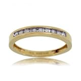 Yellow Gold Anniversary Wedding Band Ring w/ Diamonds
