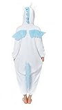 LATH.PIN Unisex Costume Animal Cosplay Onesie Adult Pajamas Anime Cartoon Sleepwear (S, Blue Unicorn)