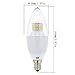 JCase LED 6w Candelabra Light Bulb, 60w Incandescent Replacement, Soft White (3000K), E12 Candelabra Base LED Bulbs, Blunt Tip Clear Cover, Gloss White Body(6-PACK)