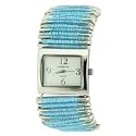Henderson - PMP 13C - Montre Femme - Quartz analogique - Bracelet Expansible fait de Perles Bleues sur des &eacute;pingles &agrave; Nourrice