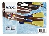 Epson Tintenpatronen PicturePack 4-farbig + 50 Blatt 10x15cm Fotopapier T5844 Claria Photographic Ink