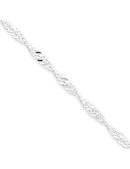 3mm, Sterling Silver, Singapore Chain, 18 inch