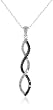10k White Gold Black Diamond Infinity Pendant (1/4 cttw)