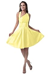 Halter Taffeta Bridesmaid Dress 