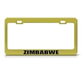 Zimbabwe Flag Gold Country Metal license plate frame Tag Holder