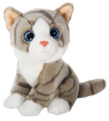 Wild Republic 88809 - Wild Watcher Katze&nbsp;Tiger Kuscheltier aus Pl&uuml;sch- Neuheit, grau 18&nbsp;cm